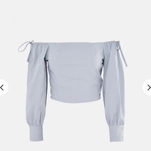 NWT Off the shoulder crop top with balloon sleeves
